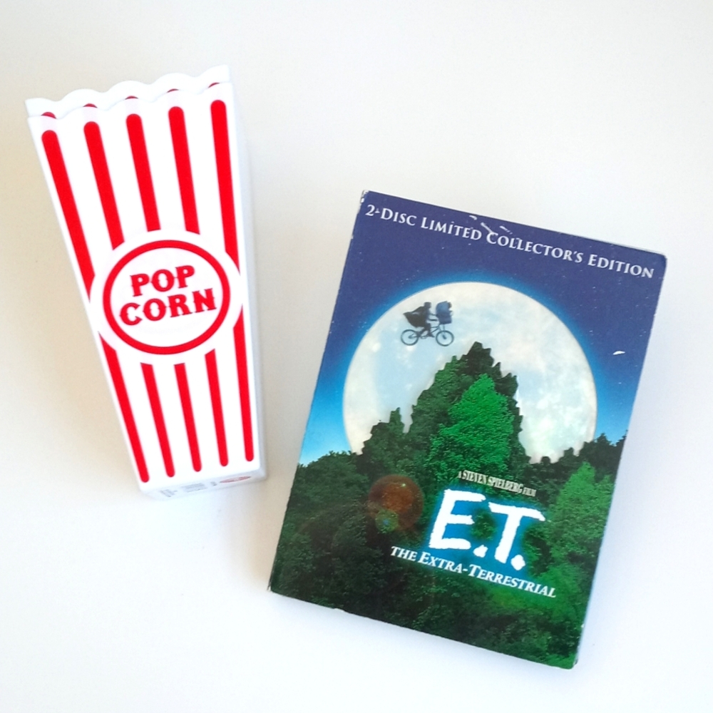 E.T. DVD Movie Limited Collector's Edition with 2 New Popcorn Containers